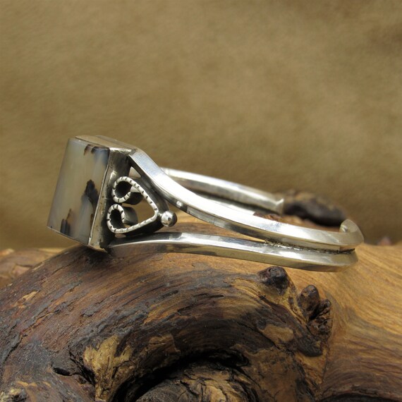 Sterling Silver and Rectangular Montana Agate Cuf… - image 3