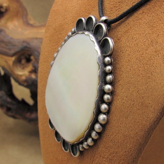 Sterling Silver and Mother of Pearl 2 3/4" Tall P… - image 4