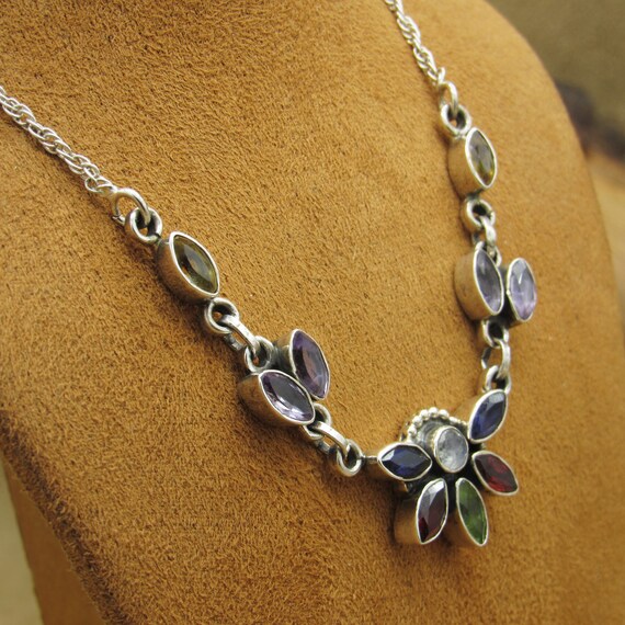 Sterling Silver Moonstone Butterfly Necklace with… - image 3