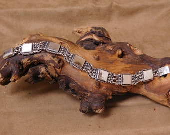 Vintage Mexico Sterling Silver Link Bracelet