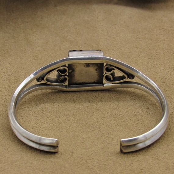 Sterling Silver and Rectangular Montana Agate Cuf… - image 4