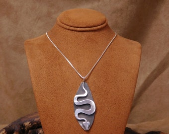 Sterling Silver Overlay Snake Necklace