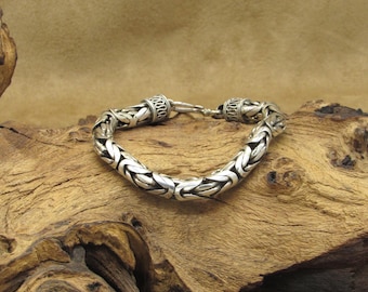 Intricate Sterling Silver Byzantine Chain Bracelet