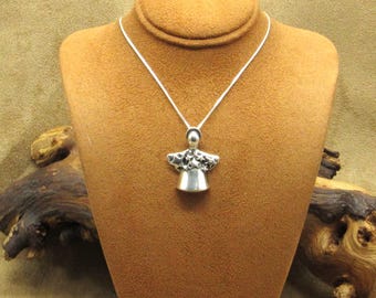 Vintage Sterling Silver Angel Pendant Necklace