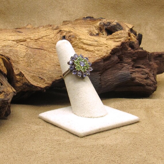 Dazzling Sterling Silver Statement Ring with Colo… - image 3