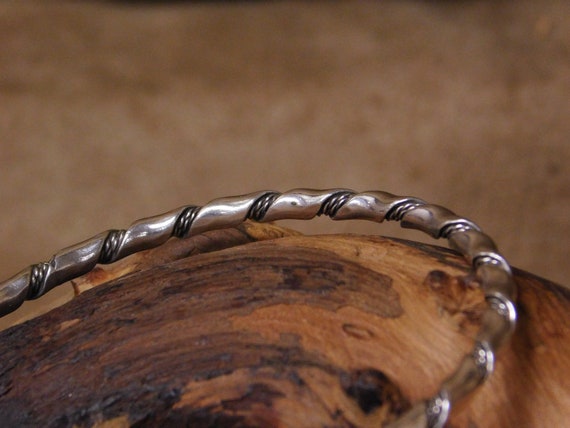 Sterling Silver Twisted Wire Bangle Bracelet - image 2