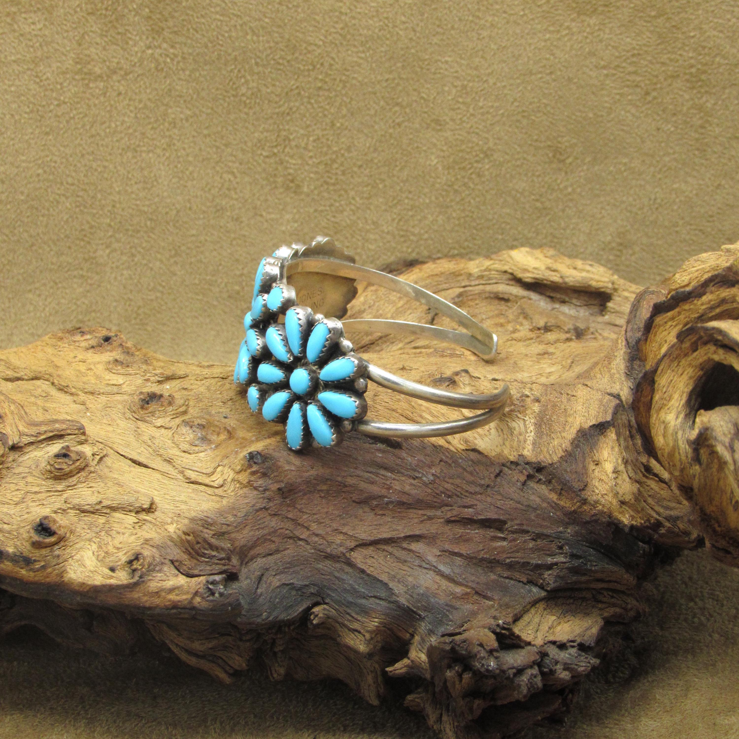 アクセサリー Navajo 60s Flower Turquoise Cluster Cuff Navajo 60s Flower Turquoise Cluster Cuff