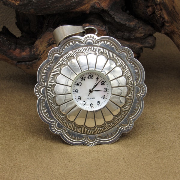 Southwest Sterling Silver Watch Pendant