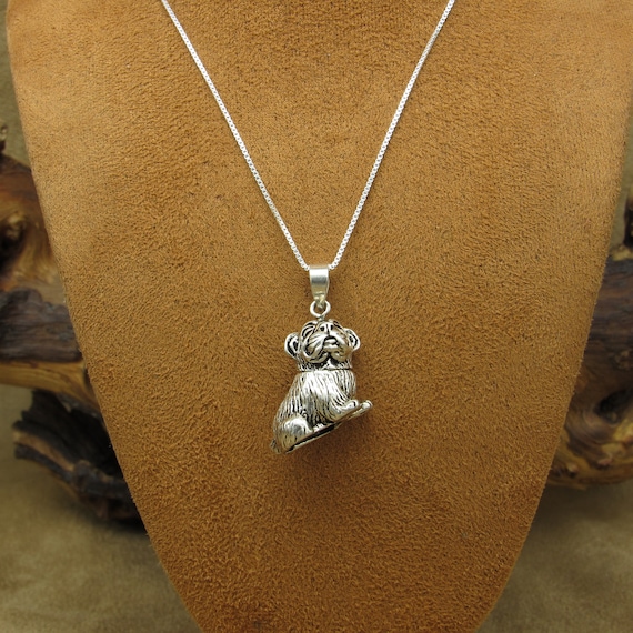 Sterling Silver Whimsical Dog with Moving Body Ne… - image 1