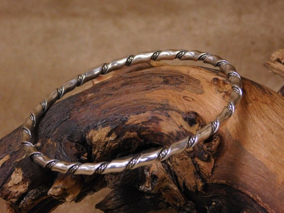 Sterling Silver Twisted Wire Bangle Bracelet - image 3