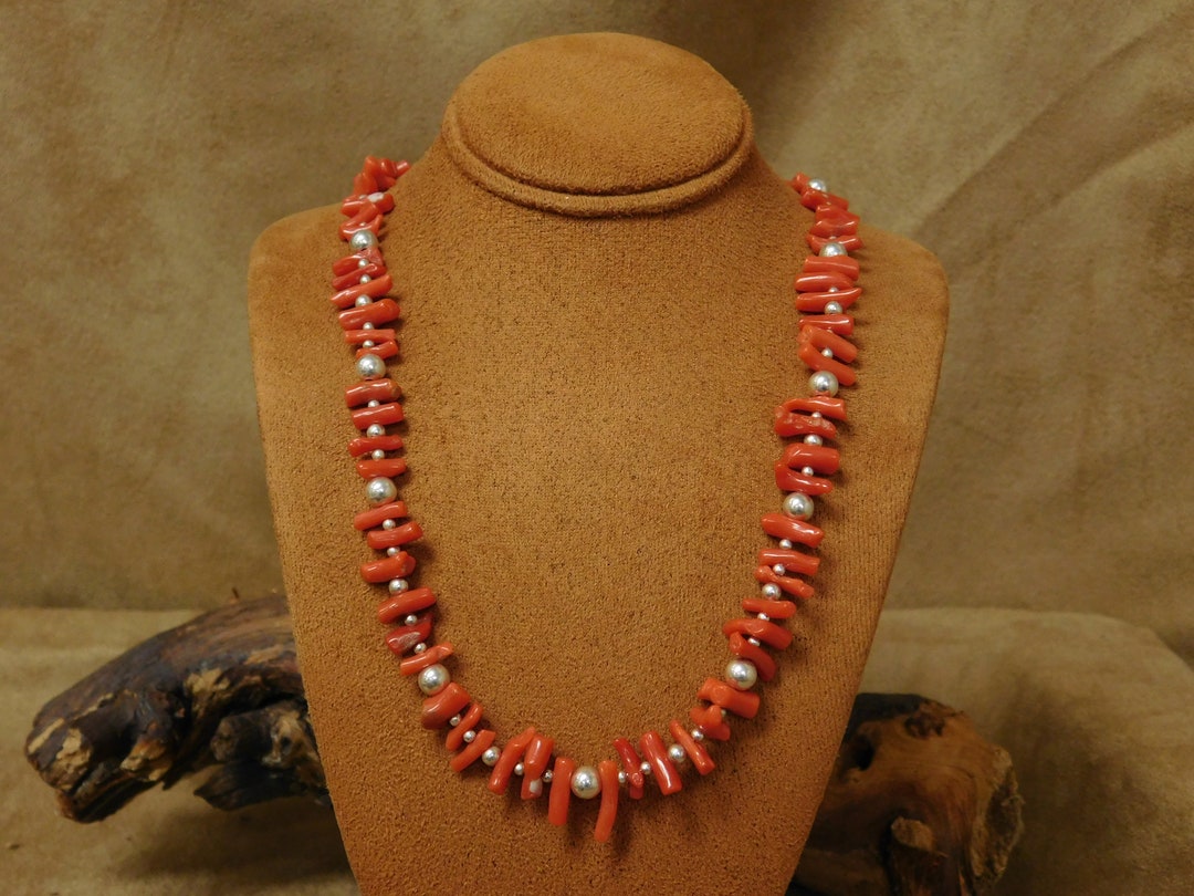 V3 Jewelry Coral Cluster Sterling Silver Drop Necklace main image 0