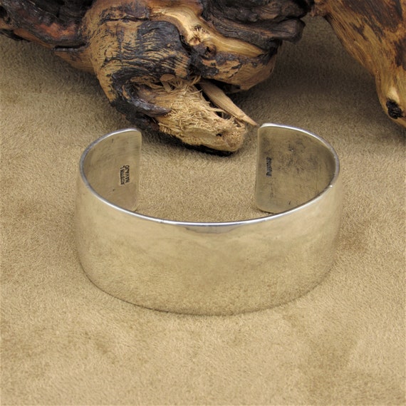 Navajo Sterling Silver Cuff Bracelet Signed Austi… - image 1