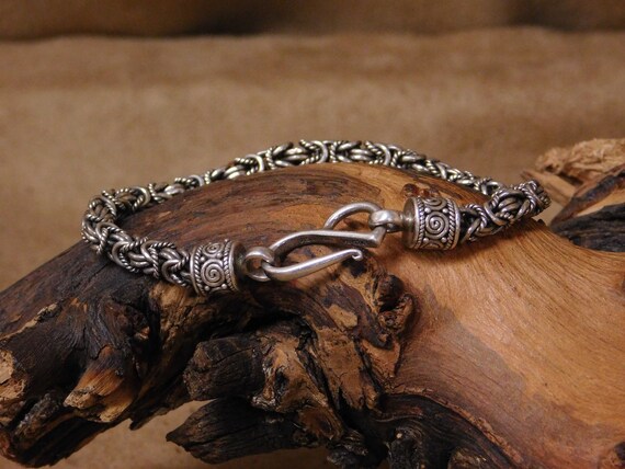 Vintage Sterling Silver Byzantine Chain Bracelet - Etsy