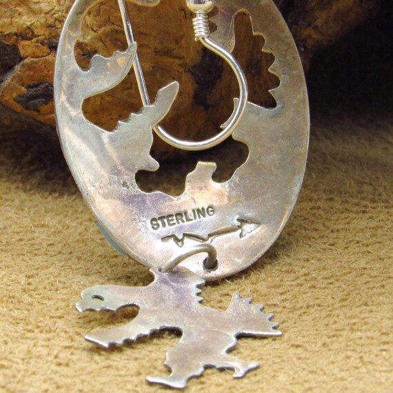 Sterling Silver Dangle Eagle Dancer Earrings with… - image 6