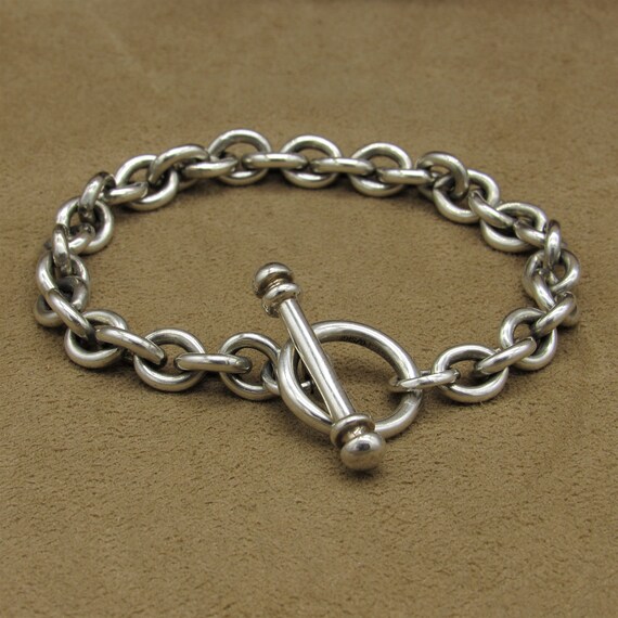 Sterling Silver 8" Toggle Bracelet - image 3