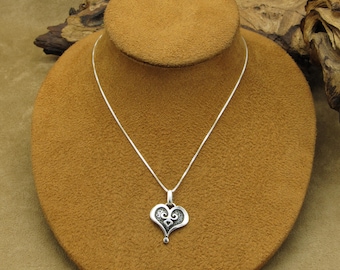 Collier pendentif coeur en argent sterling sur chaîne