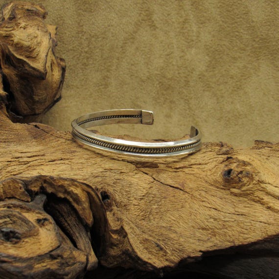 Classically Simple Sterling Silver Three-Wire Cuf… - image 2