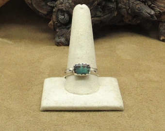Vintage Sterling Silver Turquoise Ring Size 12.5