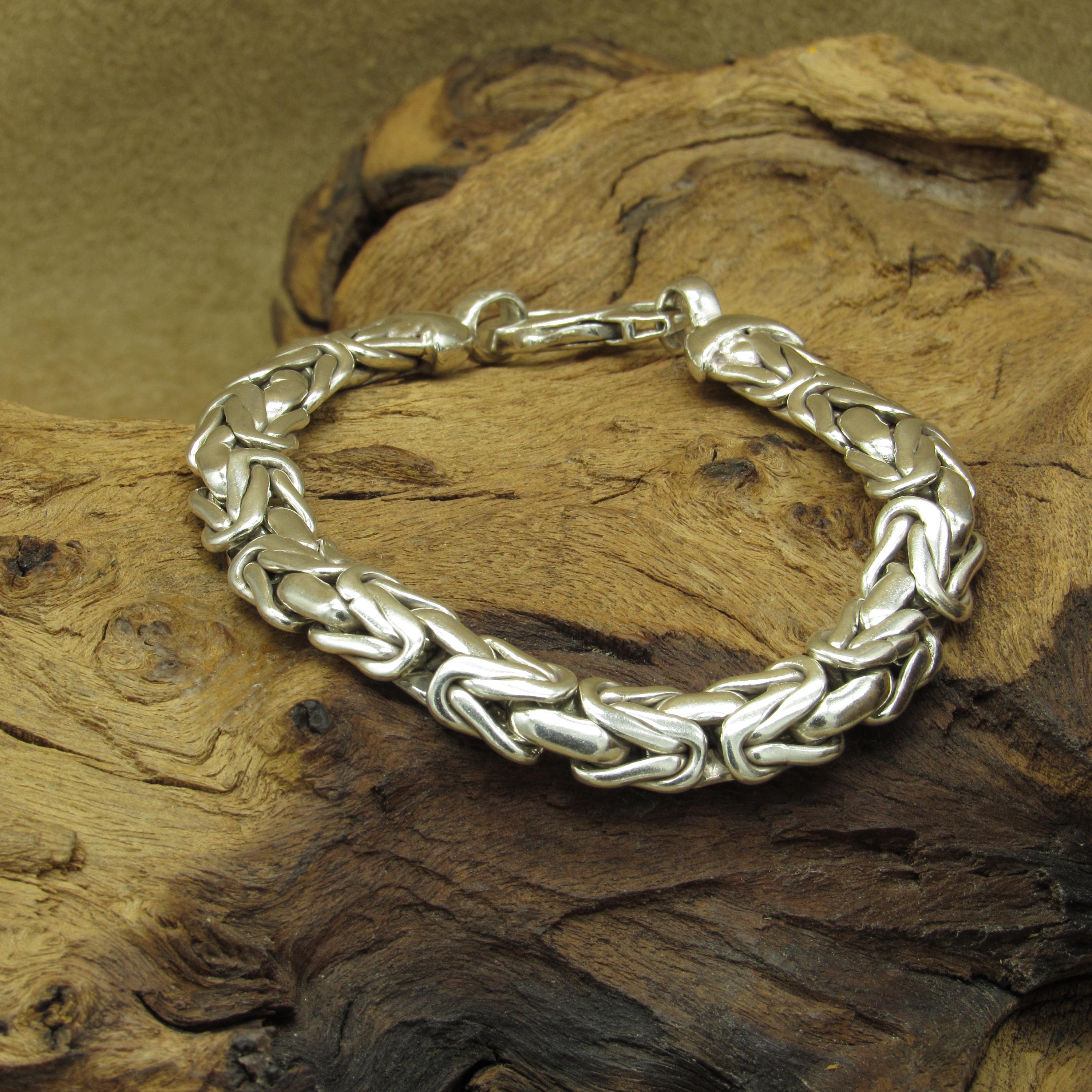 Vintage Thick Sterling Silver Byzantine Chain Bracelet - Etsy