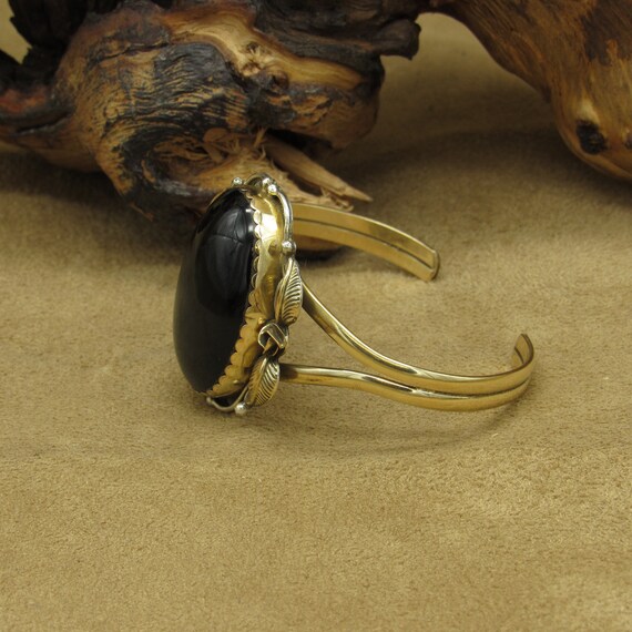 Black Onyx and 12KGF Southwest Cuff Bracelet - image 2