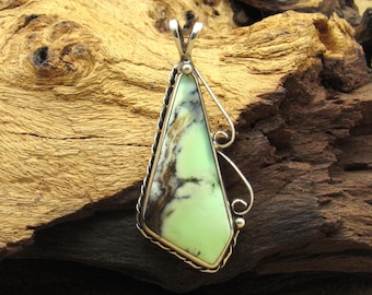 Sterling Silver Lemon Chrysoprase Pendant