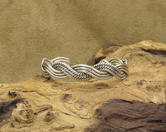 Braided Six-Wire Sterling Silver Cuff Bracelet