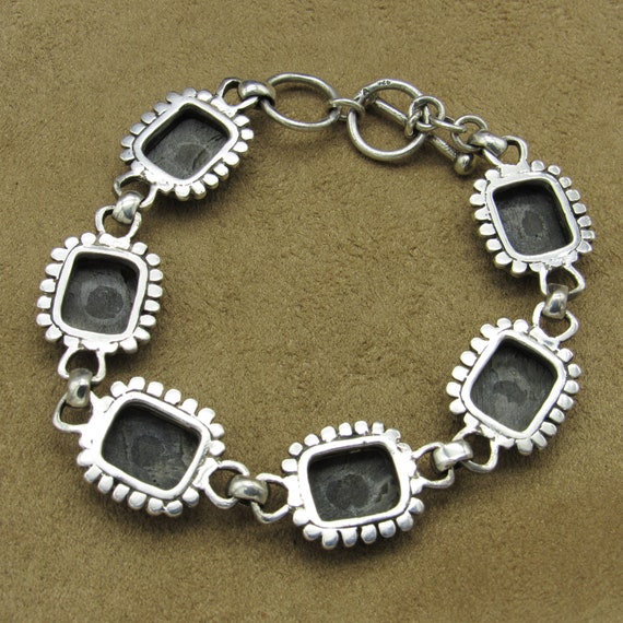 Sterling Silver and Black Lip Mother of Pearl Lin… - image 3