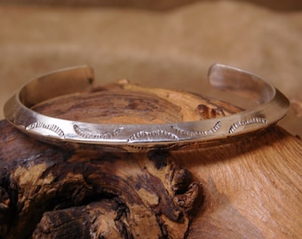 Vintage Stamped Sterling Silver Cuff Bracelet