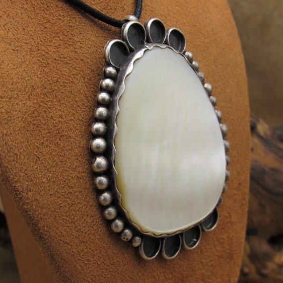 Sterling Silver and Mother of Pearl 2 3/4" Tall P… - image 3