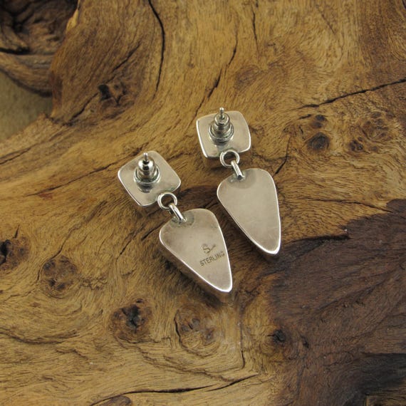 Beautiful Turquoise Post Dangle Earrings - image 5