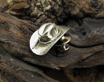 Cowboy Hat Sterling Silver Tie Tack