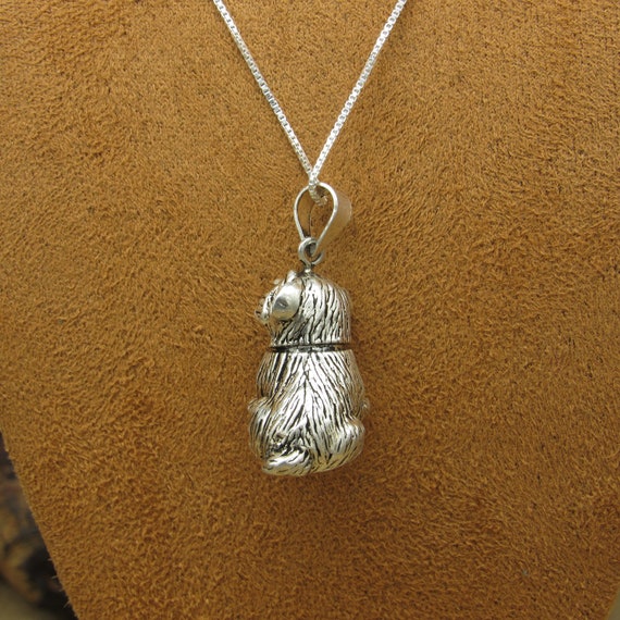Sterling Silver Whimsical Dog with Moving Body Ne… - image 6