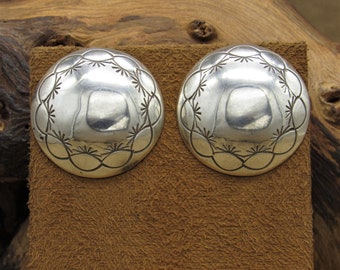 Sterling Silver Domed Southwest Post Earrings