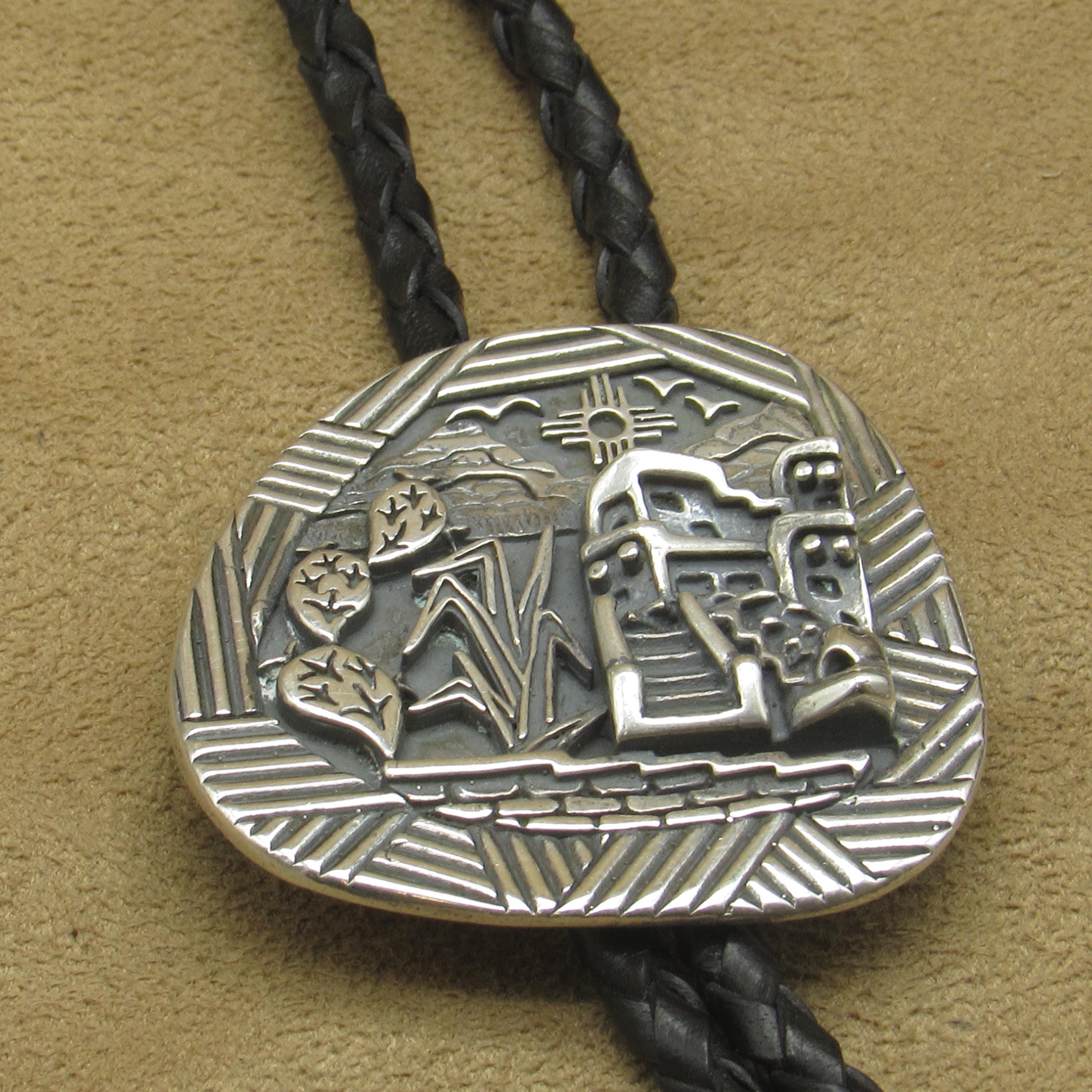 Vintage Southwest Engraved Sterling Silver Bolo Tie - Etsy