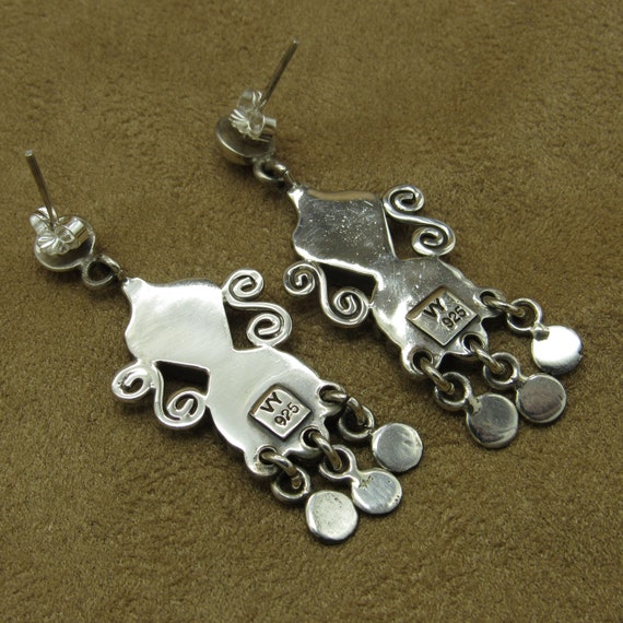 Jasper and Sterling Silver Dangle Post Earrings - image 4