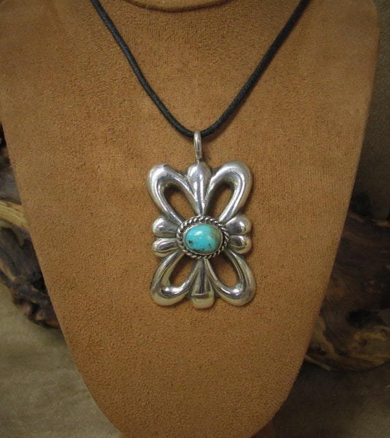 Southwest Sand Cast Sterling Silver and Turquoise 