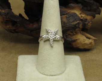 Vintage Sterling Silver Starfish Ring Size 8