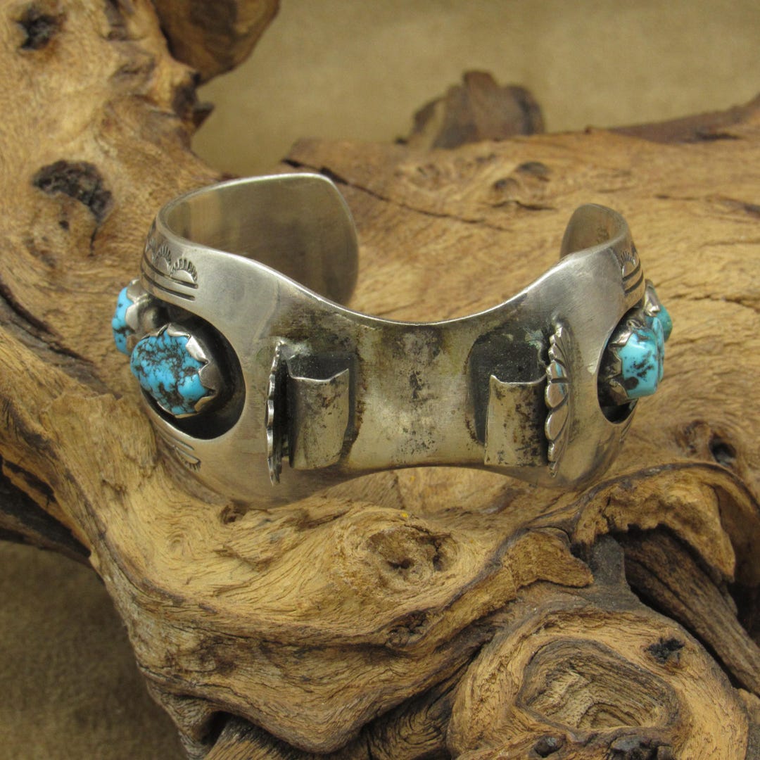 Sterling Silver Turquoise Nugget Watch Cuff by Robert Kelley - Etsy