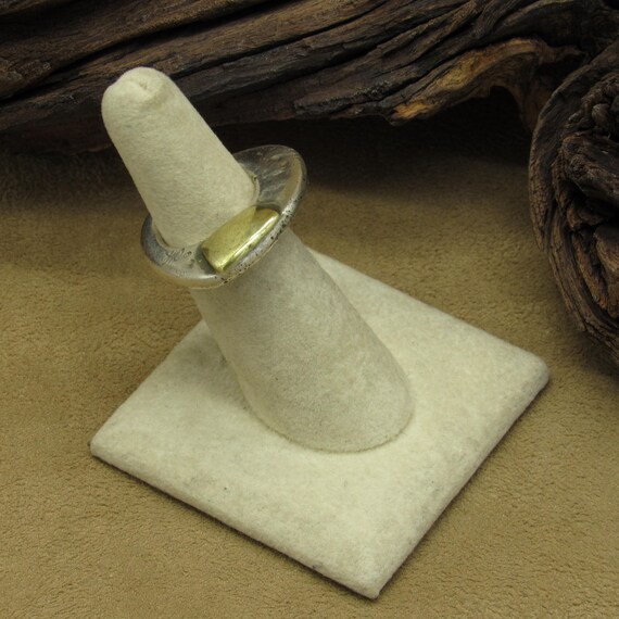 Sterling Silver and Brass Stackable Ring Size 5 - image 2