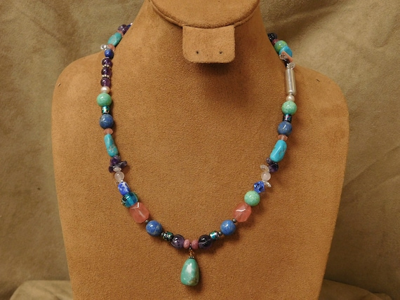 Vintage Multi-Color Beaded Necklace - image 1