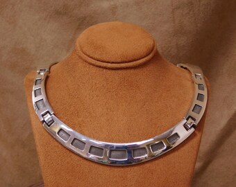 Vintage Sterling Silver Overlay Collar Necklace