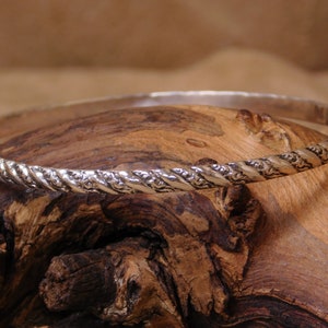 Vintage Sterling Silver Rope Bangle Bracelet