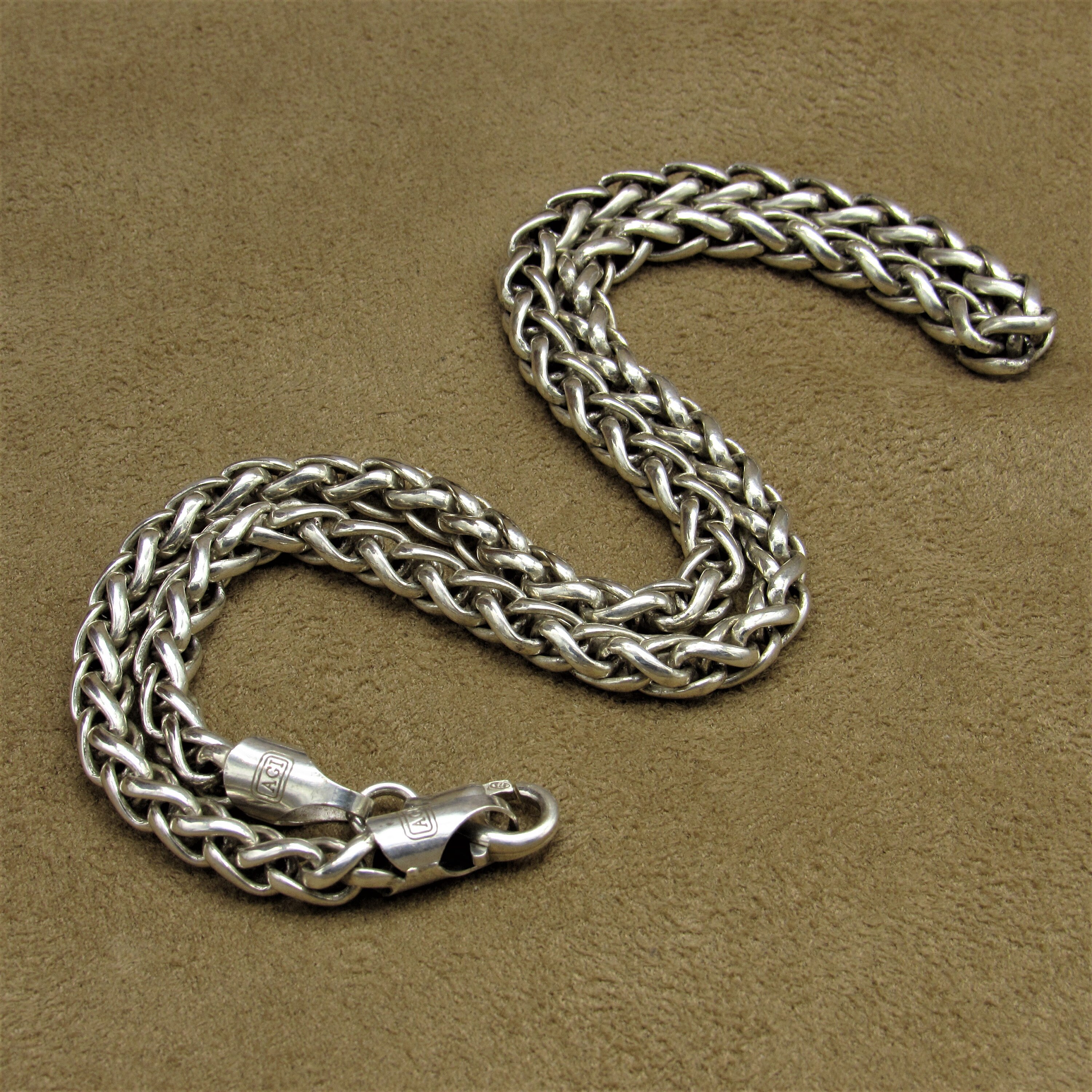 Silver Chain Necklace - Wheat 5mm 50cm