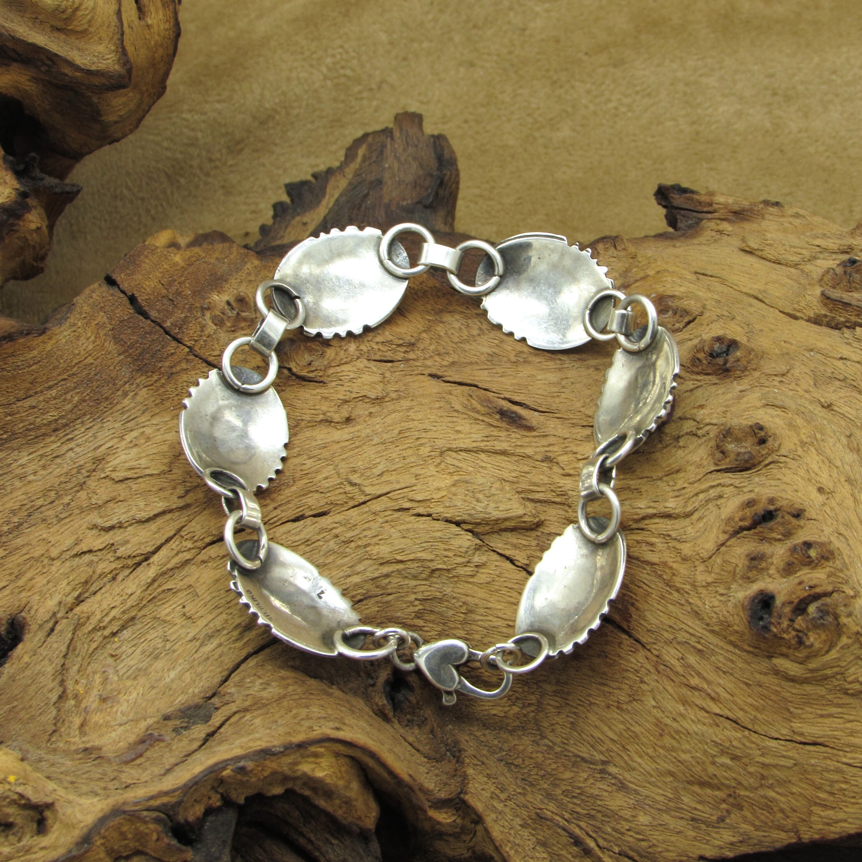 Vintage Sterling Silver Multi-stone Concho Style Link