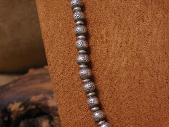 Vintage Sterling Silver Beaded Necklace - image 2