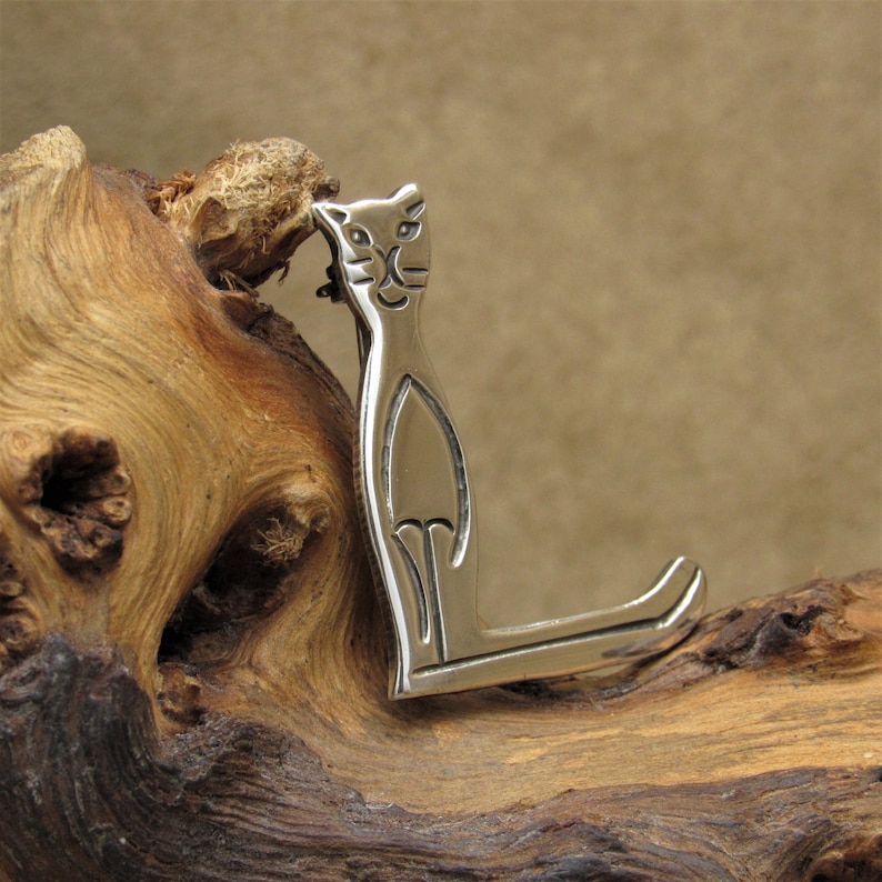 Sterling Silver Cat Pin from Mexico