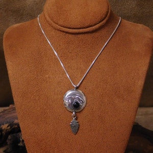 Vintage Sterling Silver and Onyx Bear Necklace
