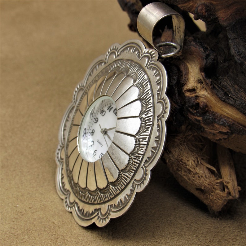 Southwest Sterling Silver Watch Pendant image 3