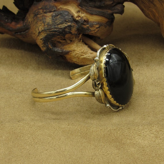 Black Onyx and 12KGF Southwest Cuff Bracelet - image 3