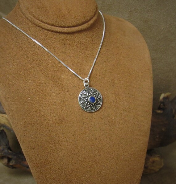 Sterling Silver and Lapis Necklace - image 3